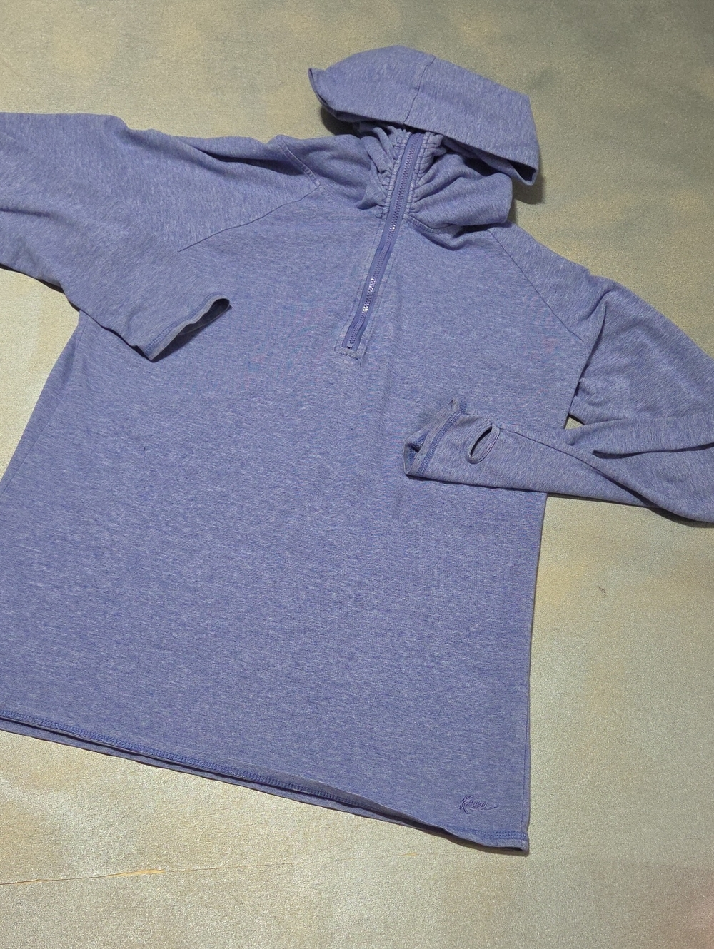 Kavu Lavender Half-Zip Hooded Long Sleeve Tee Shirt